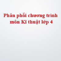 Phân phối chương trình môn Kĩ thuật lớp 4