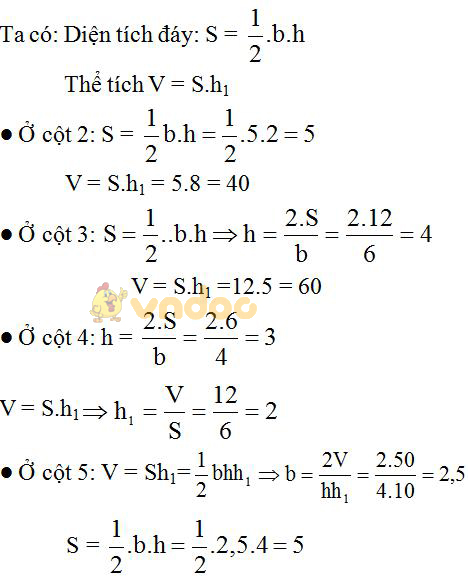 Giải bài tập SGK Toán lớp 8 bài 6: Thể tích của hình lăng trụ đứng