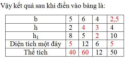 Giải bài tập SGK Toán lớp 8 bài 6: Thể tích của hình lăng trụ đứng