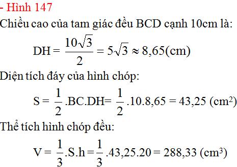 Giải bài tập SGK Toán lớp 8 bài: Ôn tập chương IV - Hình lăng trụ đứng. Hình chóp đều