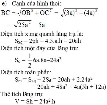 Giải bài tập SGK Toán lớp 8 bài: Ôn tập chương IV - Hình lăng trụ đứng. Hình chóp đều