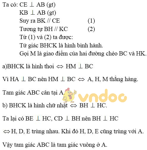 Giải bài tập SGK Toán lớp 8: Phần Hình học - Ôn tập cuối năm