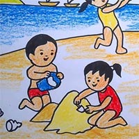 Tranh tô màu chủ đề về biển mùa hè