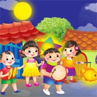 Tranh tô màu ngày rằm Trung Thu