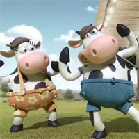 Tranh tô màu con bò sữa ngộ nghĩnh cho bé