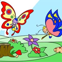 Tranh tô màu con bướm rực rỡ cho bé