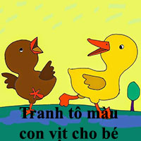 Tranh tô màu con vịt cho bé