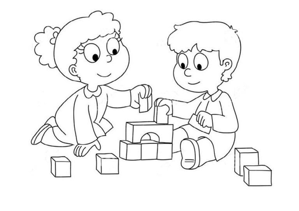 Tranh tô màu trường mầm non