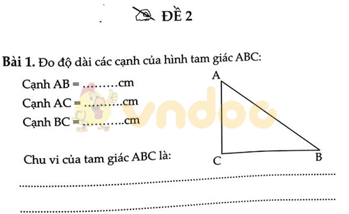 Đề bài Cùng em học Toán lớp 3 Tuần 10 - Đề 2