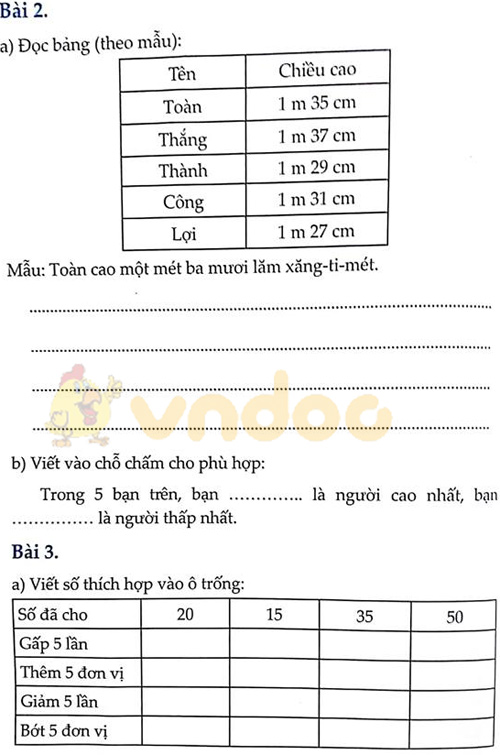Đề bài Cùng em học Toán lớp 3 Tuần 10 - Đề 2