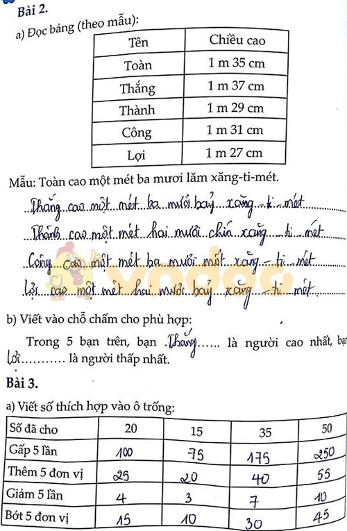 Đề bài Cùng em học Toán lớp 3 Tuần 10 - Đề 2