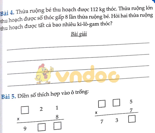 Cùng em học Toán lớp 3 Tuần 11 - Đề 1
