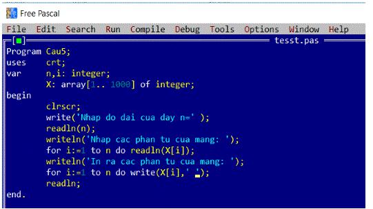 Giải bài tập SGK Tin học 8 bài 9: Làm việc với dãy số