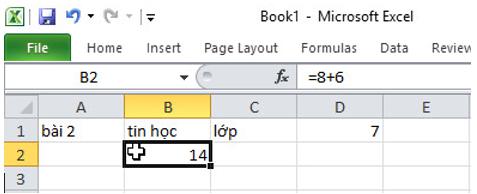 Giải bài tập SGK Tin học 7 bài 2: Các thành phần chính và dữ liệu trên trang tính