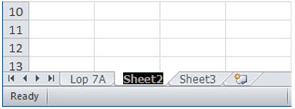 Giải bài tập SGK Tin học 7 bài 2: Các thành phần chính và dữ liệu trên trang tính