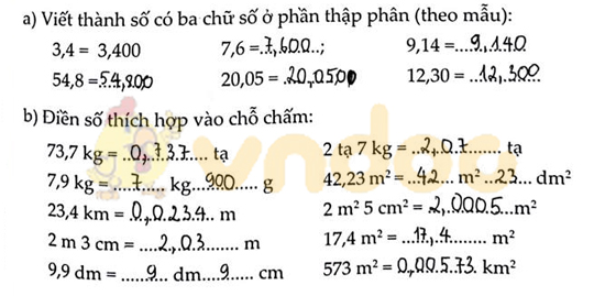 Cùng em học Toán lớp 5 Tuần 9 - Đề 2