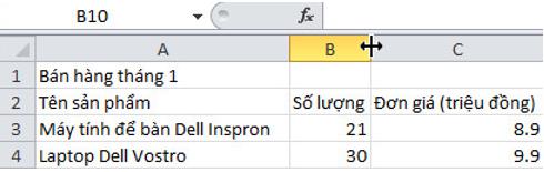 Giải bài tập SGK Tin học 7 bài 5: Thao tác với bảng tính