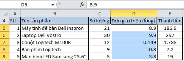 Giải bài tập SGK Tin học 7 bài 6: Định dạng trang tính