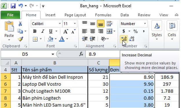 Giải bài tập SGK Tin học 7 bài 6: Định dạng trang tính