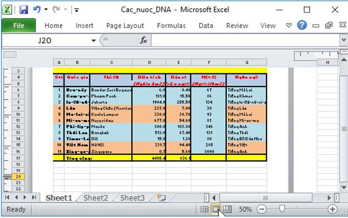 Giải bài tập SGK Tin học 7 bài 7: Trình bày và in trang tính