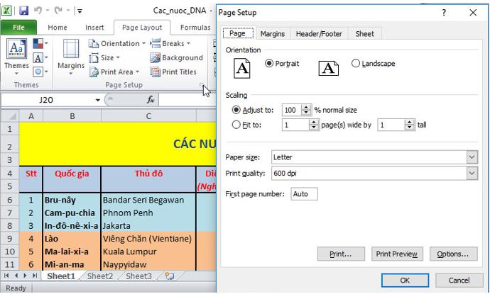 Giải bài tập SGK Tin học 7 bài 7: Trình bày và in trang tính