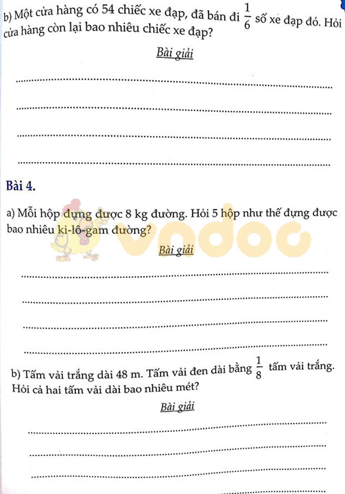 Đề bài Cùng em học Toán lớp 3 Tuần 11 - Đề 2