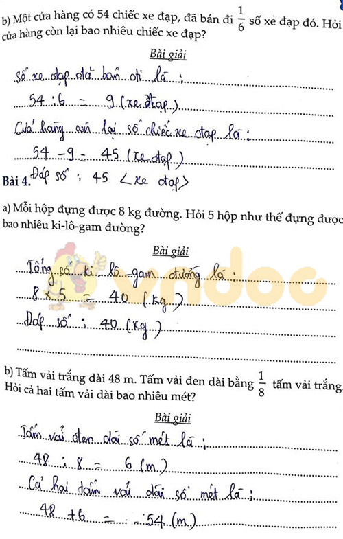 Đề bài Cùng em học Toán lớp 3 Tuần 11 - Đề 2
