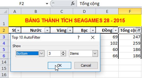 Giải bài tập SGK Tin học 7 bài 8: Sắp xếp và lọc dữ liệu