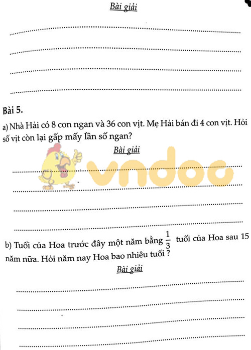 Đề bài Cùng em học Toán lớp 3 Tuần 12 - Đề 2: