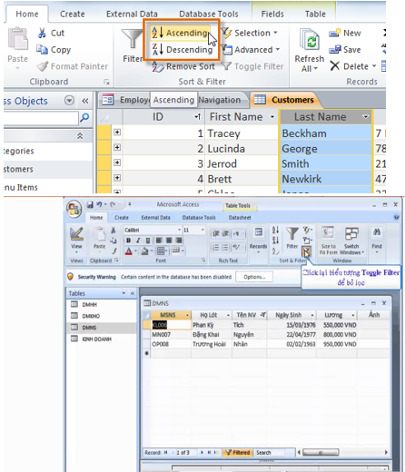 Giải bài tập SGK Tin học 12 bài 5