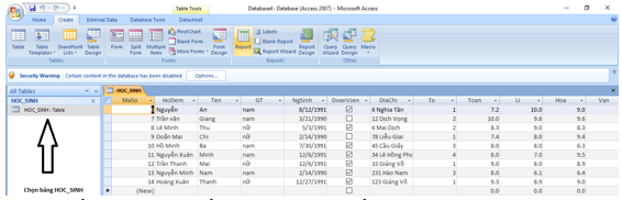 Giải bài tập SGK Tin học 12 bài 6