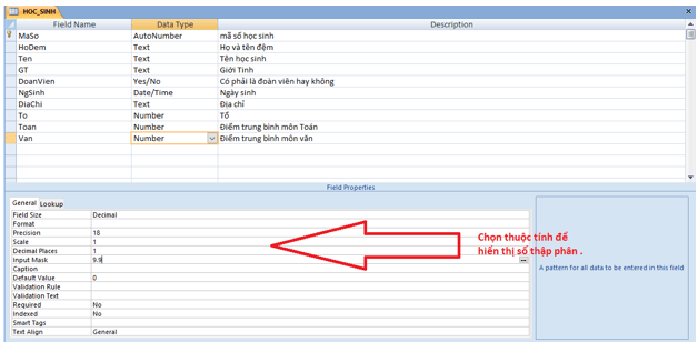 Giải bài tập SGK Tin học 12: Bài tập và thực hành 2 - Tạo cấu trúc bảng