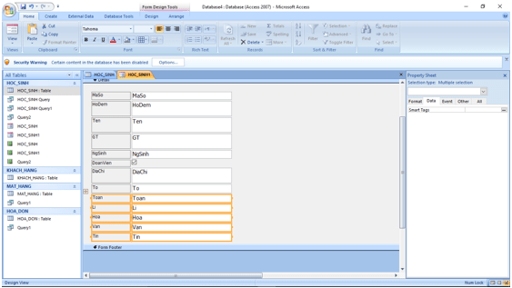 Giải bài tập SGK Tin học 12: Bài tập và thực hành 4