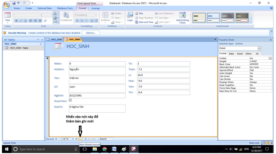 Giải bài tập SGK Tin học 12: Bài tập và thực hành 4