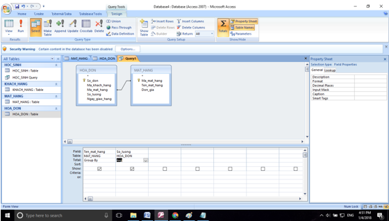 Bài tập và thực hành 7 - Mẫu hỏi trên nhiều bảng