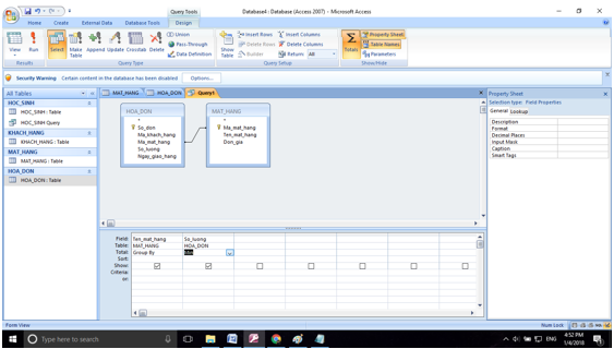 Bài tập và thực hành 7 - Mẫu hỏi trên nhiều bảng