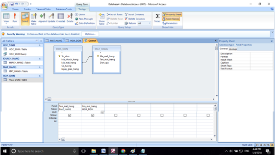 Bài tập và thực hành 7 - Mẫu hỏi trên nhiều bảng