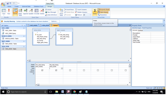 Bài tập và thực hành 7 - Mẫu hỏi trên nhiều bảng