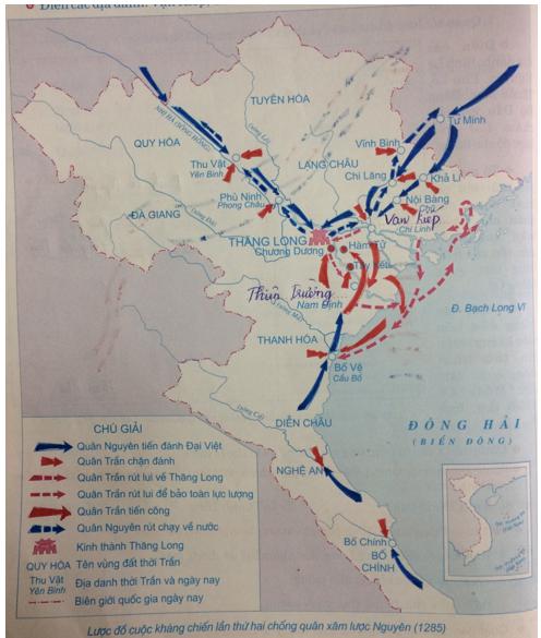 Giải Tập bản đồ Lịch Sử 7 bài 14: Ba lần kháng chiến chống quân xâm lược Mông - Nguyên (Thế kỉ 13)