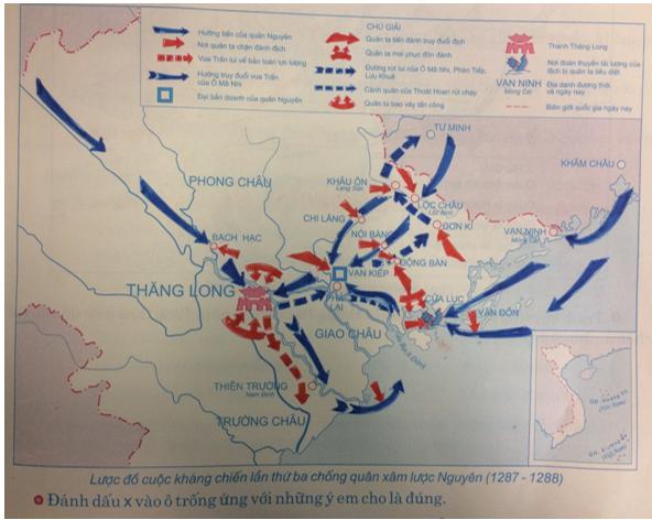 Giải Tập bản đồ Lịch Sử 7 bài 14: Ba lần kháng chiến chống quân xâm lược Mông - Nguyên (Thế kỉ 13)