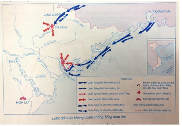 Giải Tập bản đồ Lịch Sử 7 bài 9: Nước Đại Cồ Việt thời Đinh - Tiền Lê
