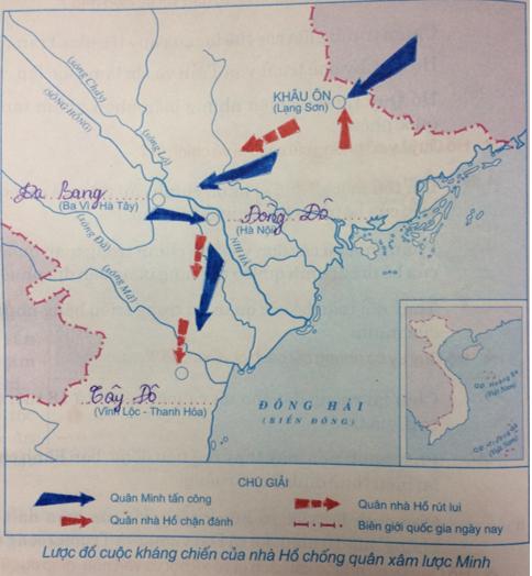 Giải Tập bản đồ Lịch Sử 7 bài 18: Cuộc kháng chiến của nhà Hồ và phong trào khởi nghĩa chống quân Minh đầu thế kỉ 15