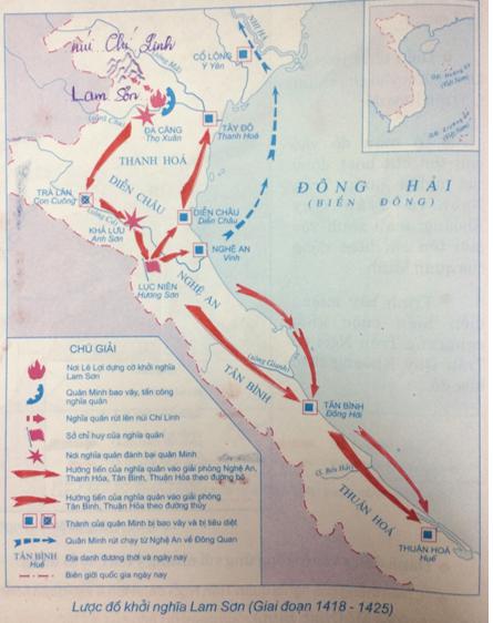 Giải Tập bản đồ Lịch Sử 7 bài 19: Cuộc khởi nghĩa Lam Sơn
