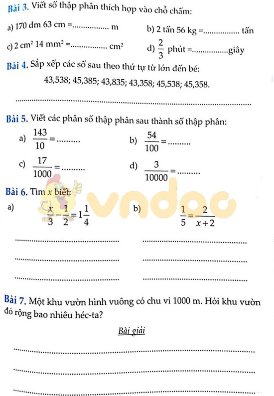 Cùng em học Toán lớp 5: Ôn tập giữa học kì 1
