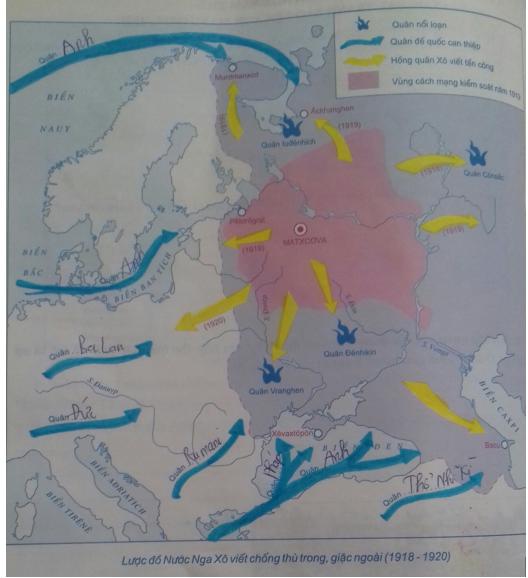 Giải Tập bản đồ Lịch Sử 8 bài 15: Cách mạng tháng Mười Nga năm 1917 và cuộc đấu tranh bảo vệ cách mạng (1917 - 1921)