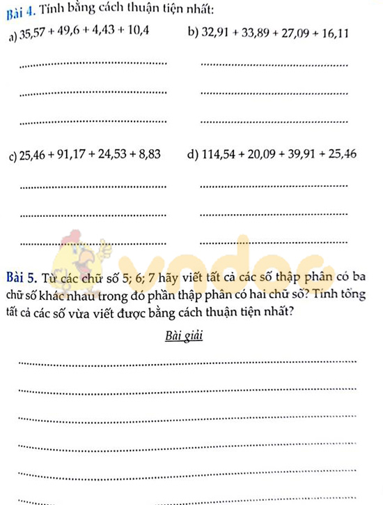 Cùng em học Toán lớp 5 Tuần 10 