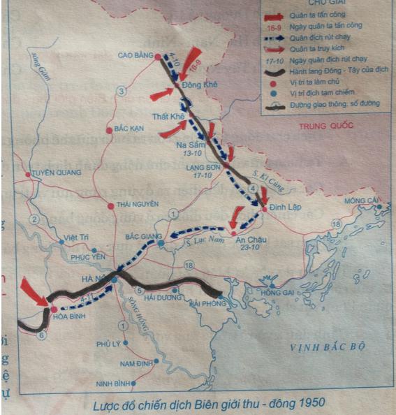 Giải Tập bản đồ Lịch Sử 9 bài 26: Bước phát triển mới của cuộc kháng chiến toàn quốc chống thực dân Pháp (1950-1953)