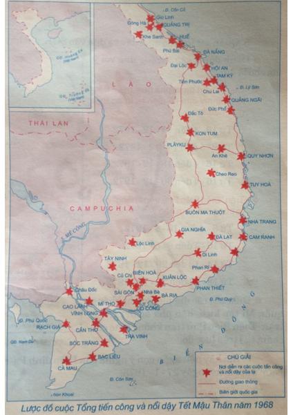 Giải Tập bản đồ Lịch Sử 9 bài 29: Cả nước trực tiếp chiến đấu chống Mĩ, cứu nước (1965 - 1973)