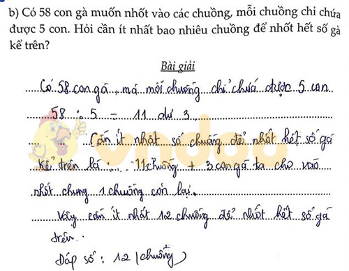 Đáp án Cùng em học Toán lớp 3 Tuần 14 - Đề 1: