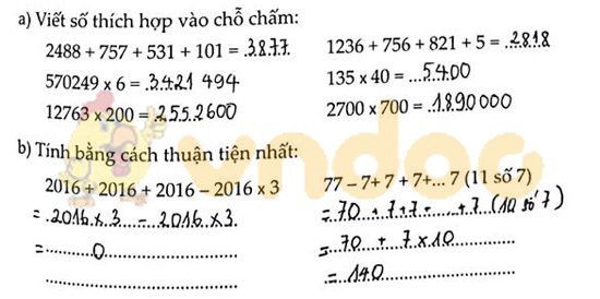Cùng em học Toán lớp 4 Tuần 11 - Đề 2